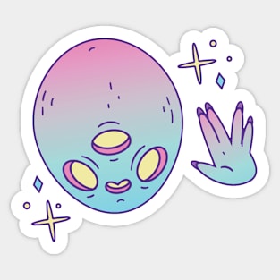 Space Alien Head Sticker